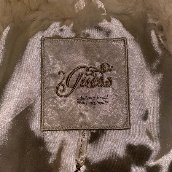 NWT…Vintage Guess Rabbit Fur evening jacket , white /size:M - Picture 5 of 11
